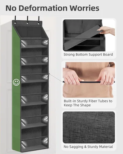 Miniatura 3 de STORAGE MANIAC Organizador para colgar sobre la puerta, organizador colgante de gran capacidad, bolsillos profundos transparentes detrás