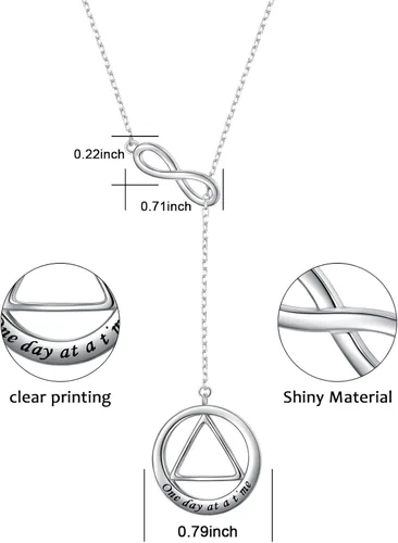 Miniatura 6 de Collar largo de plata de ley Larait Bar Y Lariat de cadena larga ajustable collar de regalo para ella, 30 pulgadas