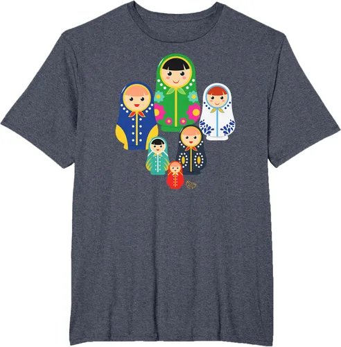Miniatura 59 de Matryoshka Russian Nesting Dolls, Rusia - Camiseta de regalo, Azul / Patchwork, S