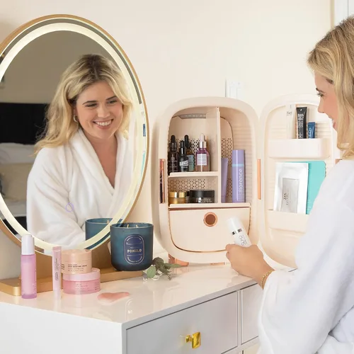 Miniatura 3 de Cooluli Beauty - Refrigerador para el cuidado de la piel de 12 litros, para maquillaje, cosméticos y productos de cuidado facial de la piel
