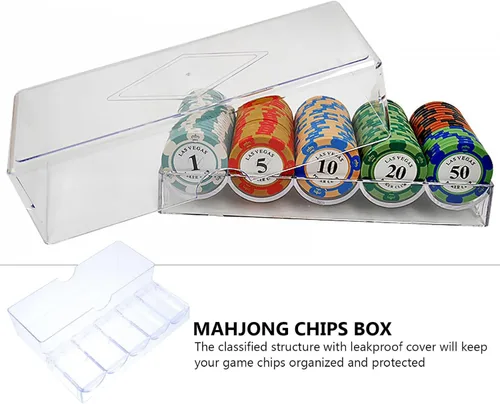 Miniatura 8 de LABRIMP Contenedor de almacenamiento de 5 compartimentos de plástico, caja de chips, contenedor transparente, caja organizadora transparente