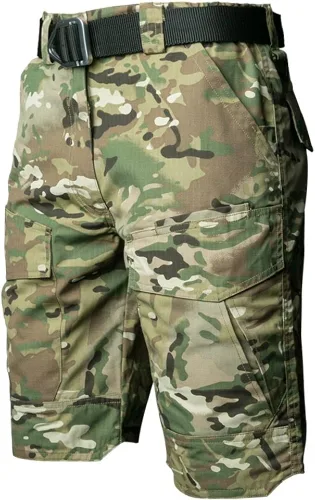 ReFire Gear Urban Tactical Military EDC - Pantalones cortos tipo cargo para hombre, de algodón, para exteriores, camuflaje, Caqui