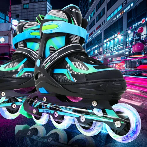 Miniatura 7 de Patines en línea ajustables para niñas y niños, patines con todas las ruedas iluminadas, patines para mujer para niños y adultos, hombres, mujeres