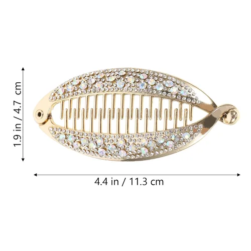 Miniatura 6 de FRCOLOR 4 pinzas para el cabello con forma de pez, peines de resina con diamantes de imitación para el cabello, pinzas para cola de caballo