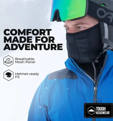 Miniatura 4 de Tough Headwear Máscara de media máscara de esquí para hombres y mujeres, máscara facial de invierno para clima frío, medio pasamontañas, polaina