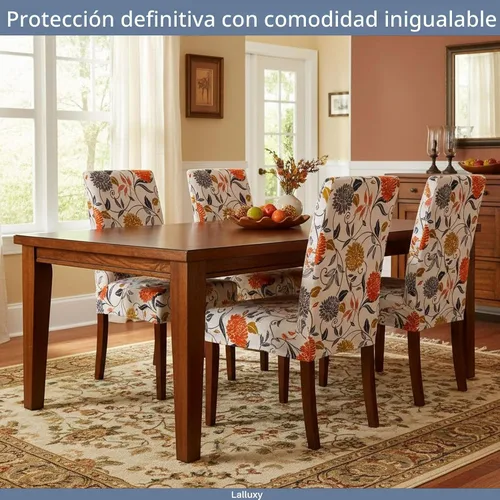 Miniatura 2 de Fundas para sillas de comedor, juego de 4, fundas elásticas y suaves para sillas Parson, removibles y lavables, fundas para sillas de cocina