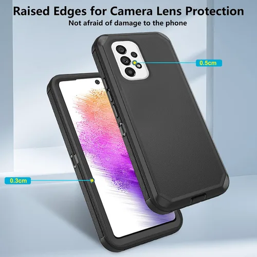 Miniatura 3 de Asuwish Funda de teléfono para Samsung Galaxy A73 5G 2022 con protector de pantalla de vidrio templado y cubierta para celda, híbrida, resistente, a