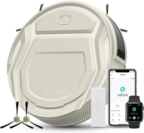 Miniatura 12 de Lefant Aspiradora robot M210 Pro, succión de 4000 Pa, 200 minutos de tiempo de funcionamiento, silenciosa, ultrafina, aspiradora robótica de carga