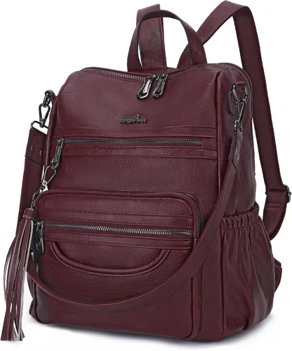 Miniatura 80 de Bolsos mochila monedero de piel sintética para mujer, bolsas con zíper, mochilas de hombro casuales