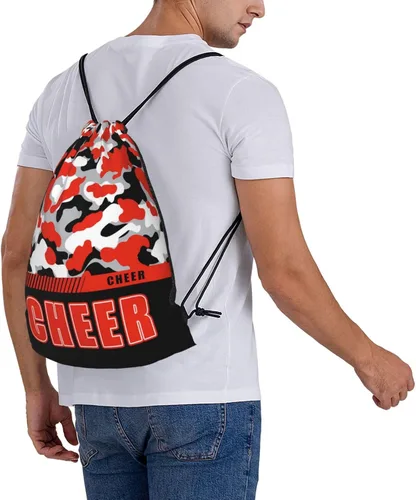 Miniatura 62 de Mochila con cordón impermeable para gimnasio, bolsas con cordón, bolsa de cuerda deportiva, mochila de camuflaje, Bolsas con cordón Cheer - Bolsas