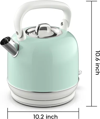 Miniatura 7 de Hervidor de té eléctrico, 1500 W para agua hirviendo, hervidor de té de acero inoxidable de grado alimenticio de 2 litros con mango ergonómico