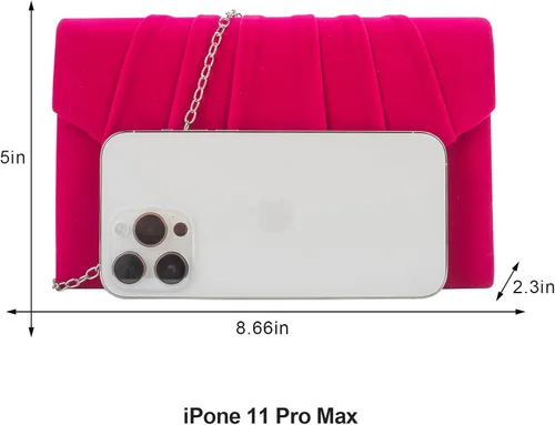 Miniatura 5 de CurvChic Bolso de noche para mujer, bolso de mano de ante sintético, bolso de fiesta, bolso de graduación nupcial