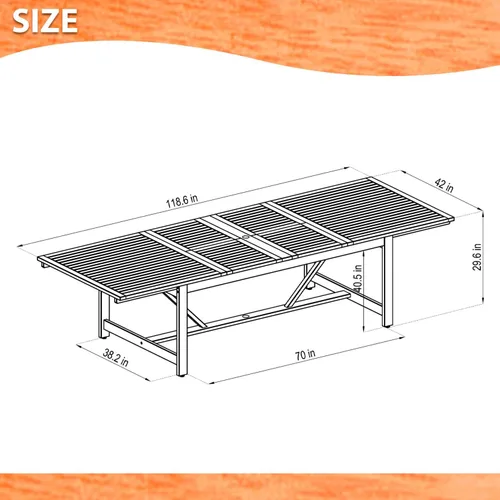 Miniatura 5 de Brampton - Juego de comedor extensible para patio de 9 piezas, madera de eucalipto, ideal para exteriores e interiores