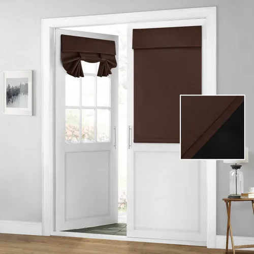 Miniatura 17 de HOMEIDEAS Cortinas 100% Opacas para Luces Laterales de Puerta Principal, Cubierta de Ventana de Puerta de Aula, Persianas de Privacidad