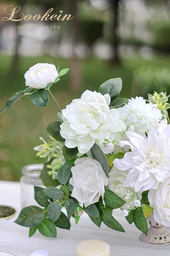 Miniatura 4 de Lookein Flores Artificiales para Decoración de Boda DIY, Ramo de Novia, Centros de Mesa, Guirnaldas de Flores, Coronas, Arco de Pasillo, Decoración
