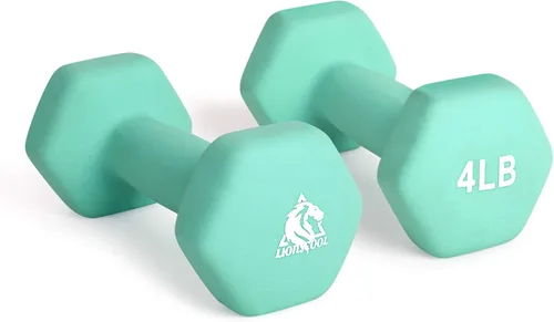 Miniatura 20 de LIONSCOOL Juego de 2 mancuernas con revestimiento de neopreno, mancuernas hexagonales antideslizantes y que no se ruedan en par para entrenamiento