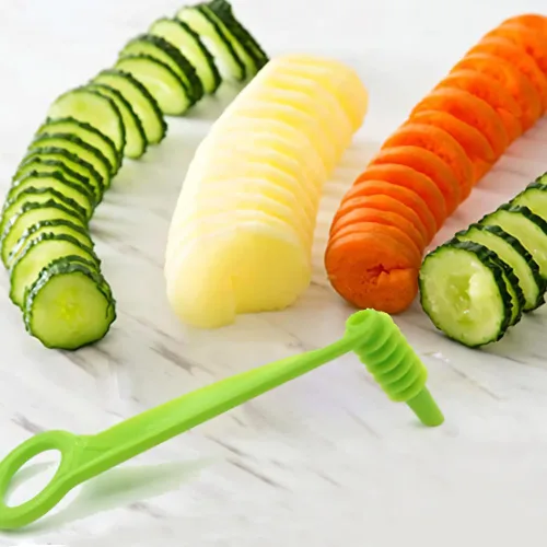 Miniatura 6 de Herramientas de cocina en espiral y en forma de V, cortador en espiral, cortador en espiral de papas y verduras, herramienta de accesorios de cocina