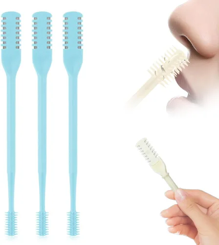 Miniatura 15 de Recortador de Vello Nasal 2 en 1, Cuchillo de Vello Nasal de Doble Cara Mejorado, Cortador de Vello Nasal Manual para Mujeres y Hombres (Crema, 3)