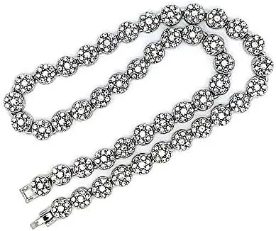 Miniatura 2 de Pyramid Jewelers - Juego de collar de cadena de cadena de tenis con cadena de 1 hilera de eslabones cubanos de Miami