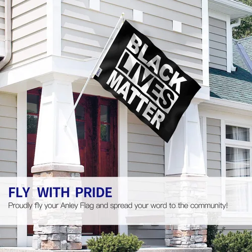 Miniatura 2 de ANLEY Fly Breeze - Bandera Black Lives Matter de 3 x 5 pies, color vivo y a prueba de decoloración, cabecera de lona y doble costura, banderas BLM