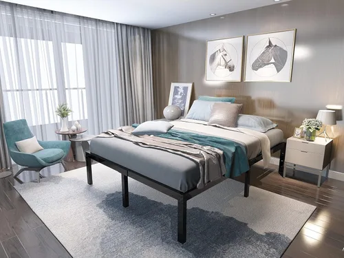 Miniatura 2 de 45MinST Marco de cama de almacenamiento máximo de 18 pulgadas, plataforma reforzada, 3500 libras, resistente, fácil montaje, base de colchón