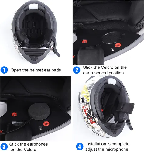 Miniatura 6 de EJEAS Auriculares Bluetooth para casco de motocicleta E1+, altavoz de casco Bluetooth 5.1 con respuesta automática de llamada y función de reducción