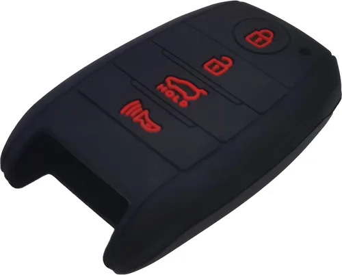 Miniatura 4 de Funda de silicona para llavero de 4 botones, protector sin llave compatible con Kia K3 K5 Cerato Forte Optima Rio Rio5 Sorento SY5JFFGE04 Negro