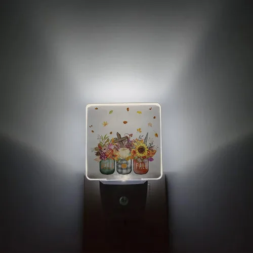Miniatura 2 de Jarrón de otoño, luz nocturna de calabaza, lámpara de noche LED con sensor automático, luces nocturnas para niños, girasol de Acción de Gracias