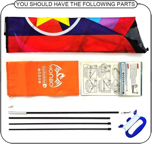 Miniatura 5 de HONBO 58" Fighter Plane - Kite for Kids & Adults, Easy to Fly, Beach Trip Beginner Kite with Reel and 200ft String
