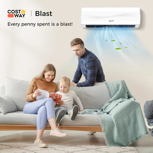 Miniatura 2 de COSTWAY Aire acondicionado y calentador mini split de 9000BTU, 17 SEER2 208-230 V, unidad de CA sin conductos montada en la pared, enfría
