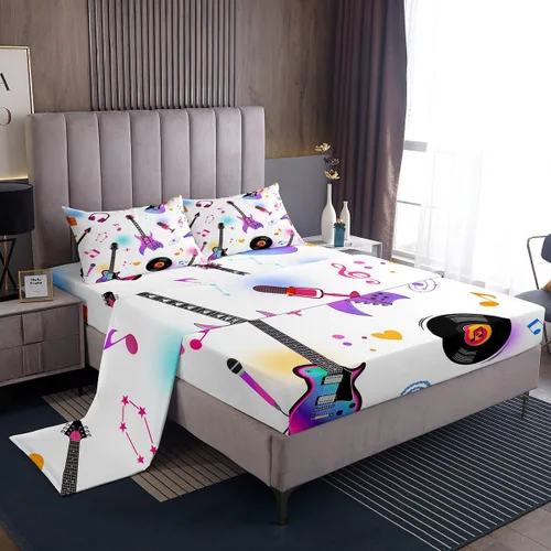 Miniatura 38 de Feelyou Husky - Juego de sábanas con diseño de flor de cerezo rosa, ropa de cama para perro, 1 sábana encimera y 1 sábana bajera ajustable con 1