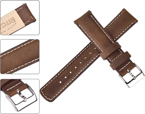 Miniatura 4 de Ritche - Correa de reloj de cuero de liberación rápida, 18, 19, 20, 21, 22, 23 y 24mm