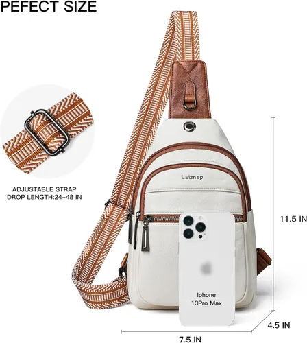 Miniatura 4 de Sling Bag For Women Faux Leather Small Casual Daypack Backpack Fanny Pack Crossbody Chest Bags Purse