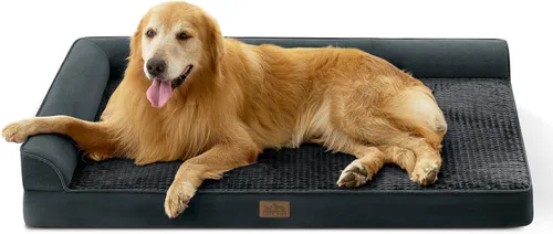 Miniatura 10 de COZY KISS Cama ortopédica para perros de tamaño mediano y pequeño, cama de jaula para perros, cama en forma de L con parte inferior antideslizante