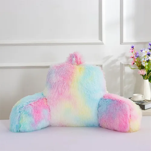 Miniatura 21 de Holawakaka Almohada Grande de Descanso para Cama de Piel Sintética con Brazos, Almohadas de Lectura de Piel de Conejo Perfectas para Adultos