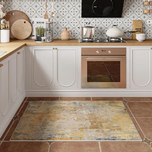 Miniatura 2 de Tapete de entrada de 2 x 3 pulgadas, color dorado beige, para entrada interior, 24 x 36 pulgadas, lavable y pequeño, para suelo de cocina, entrada