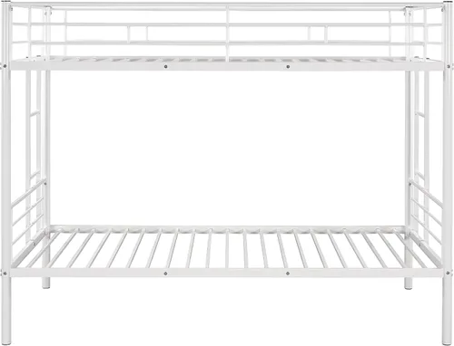 Miniatura 6 de Litera individual sobre metal, camas resistentes con 2 escaleras laterales, ahorro de espacio, sin ruido, no necesita somier, para niños, niñas