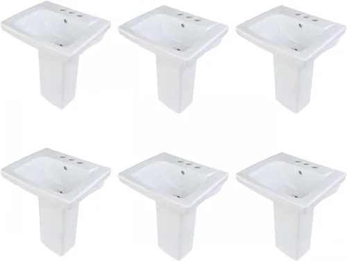 Miniatura 10 de Renovators Supply Manufacturing WeeWash - Fregadero de pedestal de baño infantil de 21.5 pulgadas de alto x 16 pulgadas de ancho, porcelana vítrea
