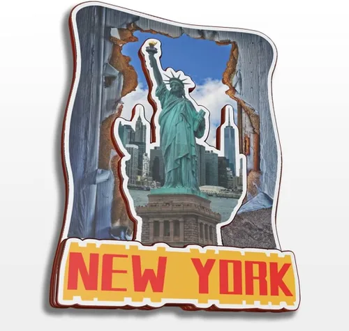 Miniatura 12 de Buffalo - Imán de nevera de madera en 3D de madera de Nueva York, Estados Unidos, Estados Unidos, hecho a mano, recuerdos de la ciudad, imán