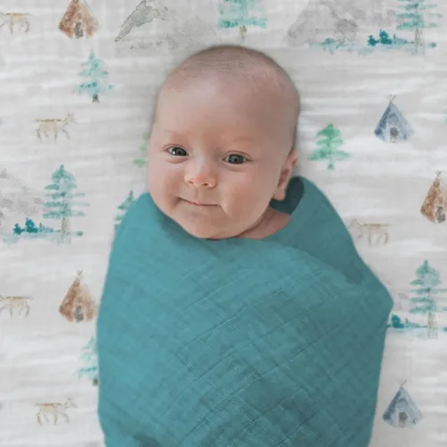 Miniatura 8 de SwaddleDesigns Juego de 4 mantas de muselina de algodón para bebé, niño y niña, mantas neutras para recién nacido, registro de bebé y regalo, 46 x