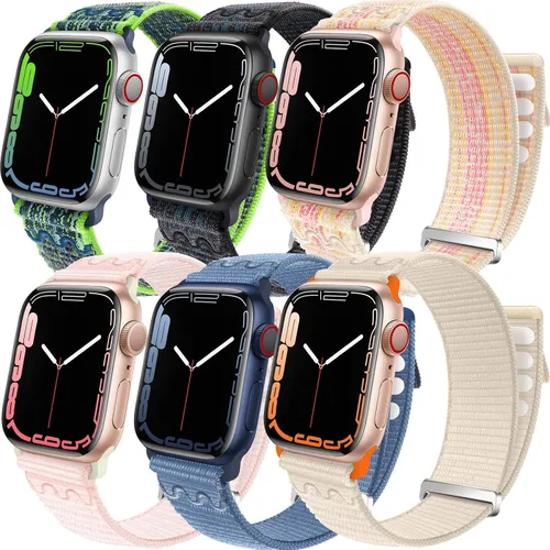 Miniatura 12 de Paquete de 6 correas deportivas compatibles con Apple Watch de 1.496 in 1.575 in 1.614 in 1.654 in 1.732 in 1.772 in 1.811 in 1.929 in para iWatch