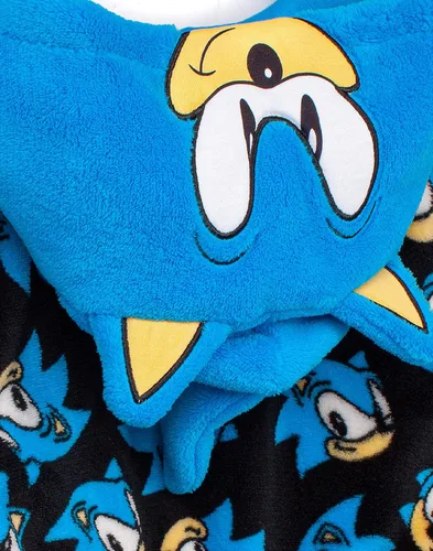 Miniatura 5 de Sonic The Hedgehog Bata de baño para niños Albornoz de personaje para niños y niñas Traje de pijama suave azul para jugadores