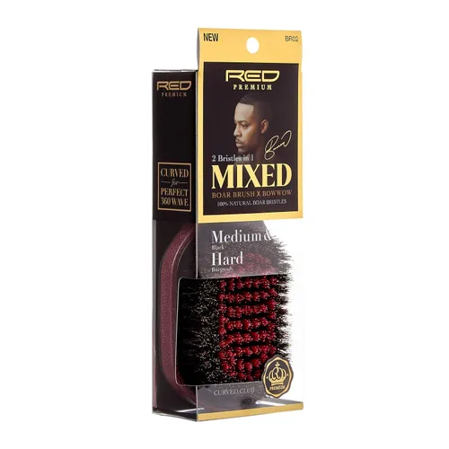 Miniatura 5 de Rojo Premium 2 cerdas en 1 cuerpo mixto Club Boar Brush X BowWow (medio y duro)