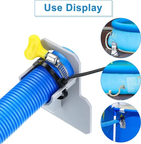 Miniatura 5 de 4 soportes para tubos de piscina, mangueras de piscina para piscinas sobre el suelo, accesorio para evitar que las tuberías se hundan, con 8 cintas