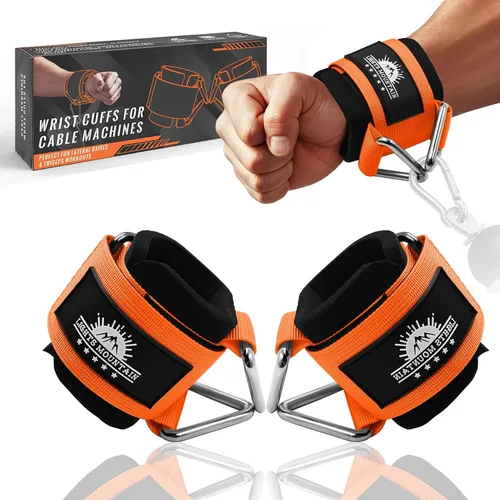 Miniatura 15 de Puños ajustables para muñeca de neopreno con correas acolchadas para equipos de entrenamiento de fuerza con máquinas de cable