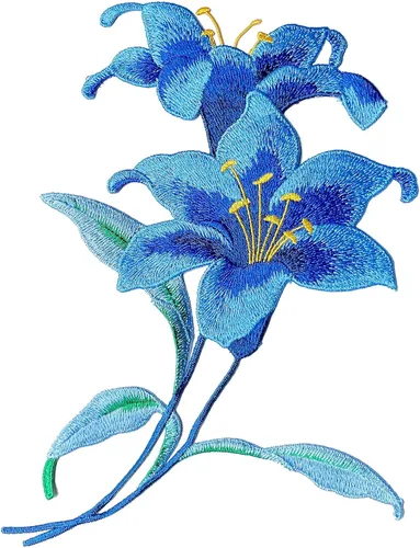 Parches florales bordados para coser en ropa, chaquetas, sombreros, decoración de bricolaje (orquídea azul)
