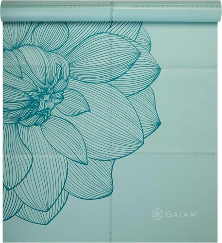Gaiam Esterilla de yoga – Esterilla plegable de viaje para fitness y ejercicio – Esterilla de yoga plegable para todo tipo de yoga, pilates y Dalias