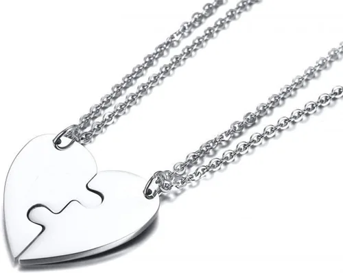 Miniatura 7 de Juego de 2 piezas de collar de acero inoxidable dorado en forma de corazón, collar negro para pareja, collar para él y ella, collares a juego
