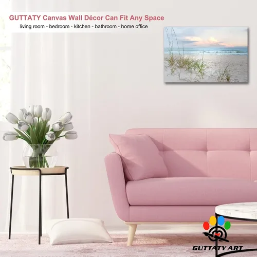 Miniatura 2 de GUTTATY Lienzo decorativo para pared, cuadros del océano, pintura de arte costero para decoración de pared de sala de estar, póster de mar, arte