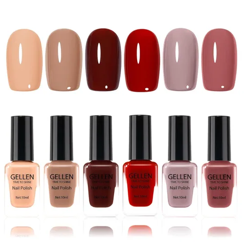 Miniatura 37 de GELLEN Juego de Esmalte de Uñas en 4 Colores Negro, Blanco, Gris & Base y Capa Superior, Esmalte de Uñas de Tendencia Otoño/Invierno Negro, Blanco
